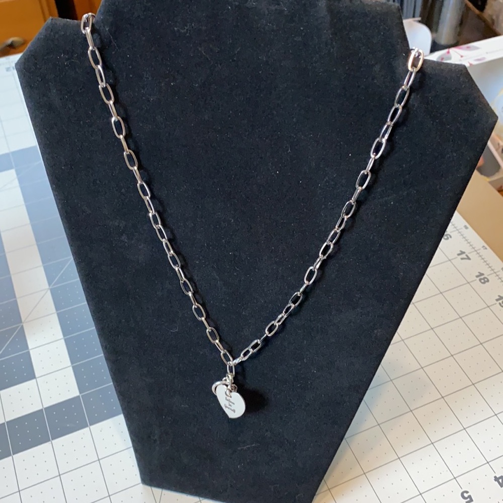 NWT Believe in Yourself Heart Silver Stainless Necklace - Shar - Picture 2 of 6